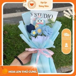 Bó hoa thú cưng len handmade đáng yêu – Quà tặng kỷ niệm độc đáo  Sạp Len Tháng Năm
