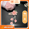 Kẹp tóc hoa đào len móc tay dịu dàng – Phụ kiện handmade xinh xắn | Sạp Len Tháng Năm