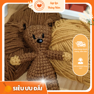 Gấu Bông Len Handmade Mini - Móc Len Thủ Công Đáng Yêu | Sạp Len Tháng Năm