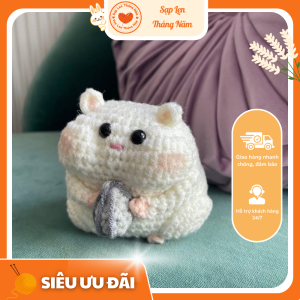 Chuột Hamster Len Handmade Cầm Hạt Hướng Dương | Sạp Len Tháng Năm