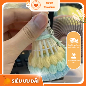 Móc khóa hình vợt cầu lông handmade len – đồ chơi móc len dễ thương – Sạp Len Tháng Năm